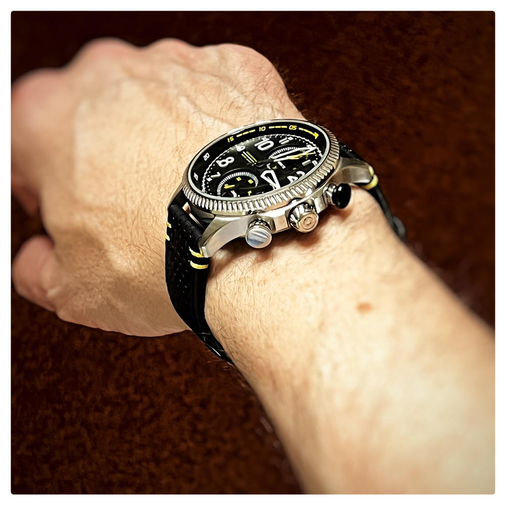 Orologio Pilota AVI-8 Hawker Hunter Duke | Cronografo Meca-Quartz Giapponese, Cinturino In Pelle, Cassa 44 Mm, Vetro Minerale | AV-4080
