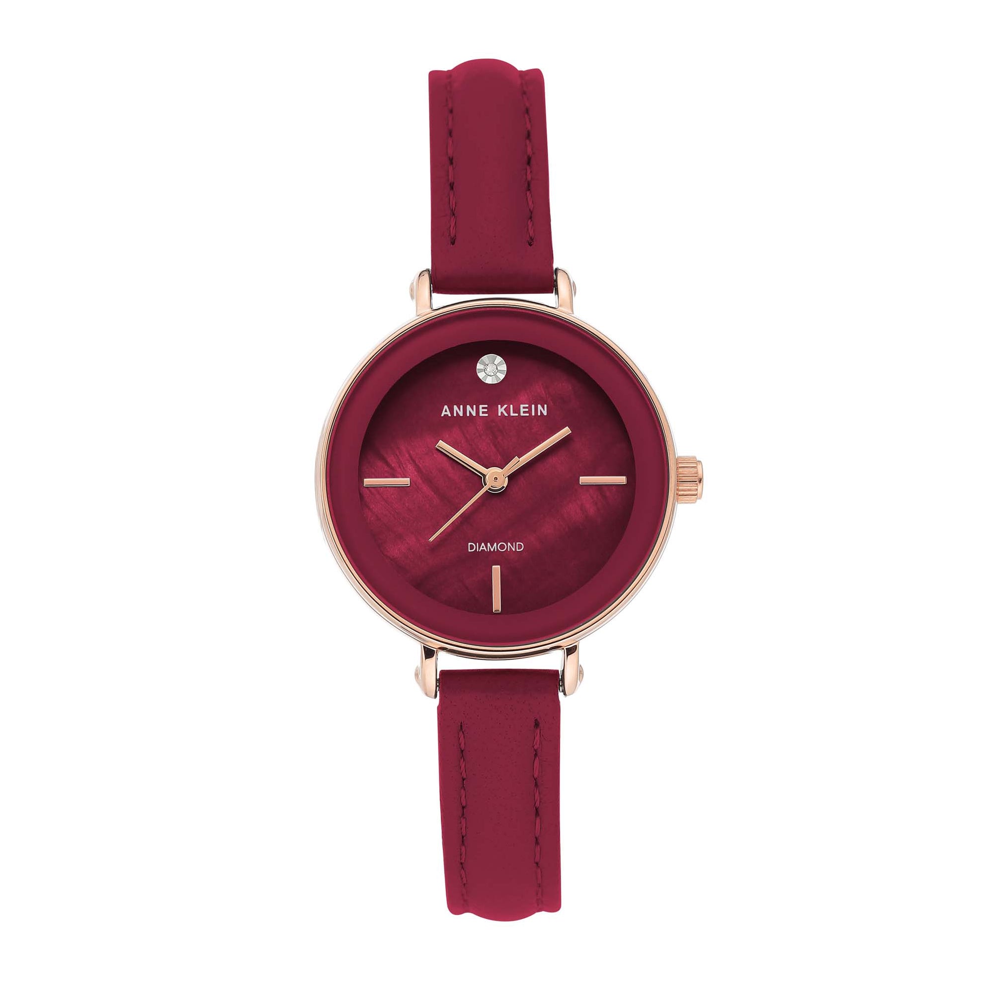 Anne Klein Burgundy Leather Strap Watch Anne Klein AK/3550CHBY - Watch • Watchard.com main image 2