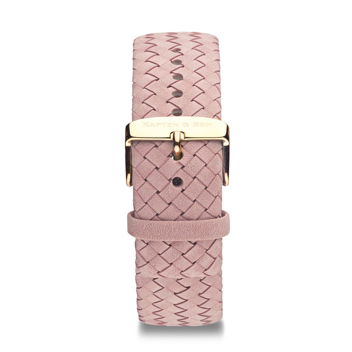 Woven Leather Strap - Rose Gold (18mm)