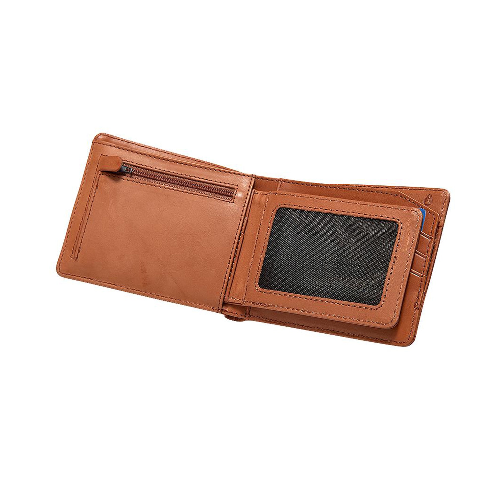 Pass Leather Coin Wallet - Saddle