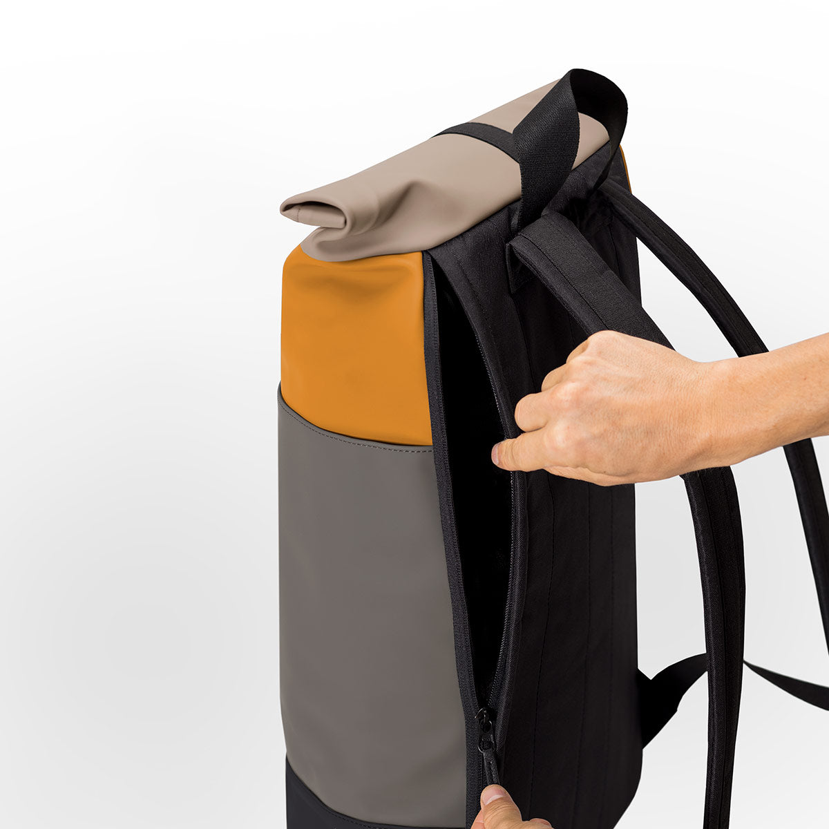 Hajo Medium Backpack Lotus Honey Mustard Dark Grey